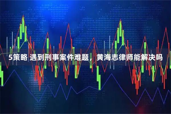 5策略 遇到刑事案件难题，黄海志律师能解决吗